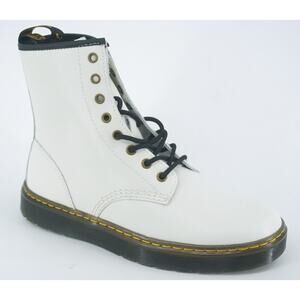 Doc Martens Zavala White 8 Eyelet Combat Ankle Boot size 10 US 42 EU Black
